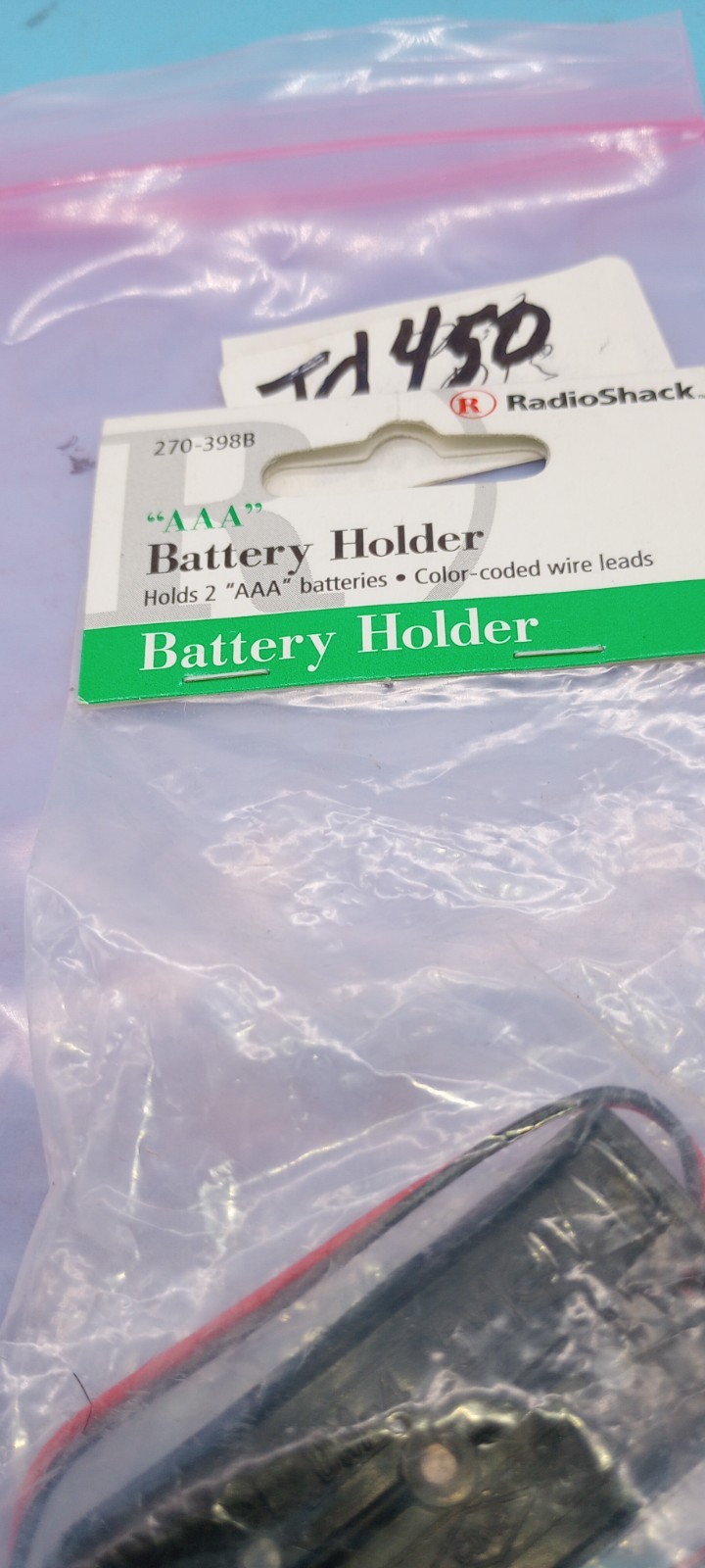 Radio Shack Battery Holder for Two "AAA" Batteries Cat. No. 270-398B