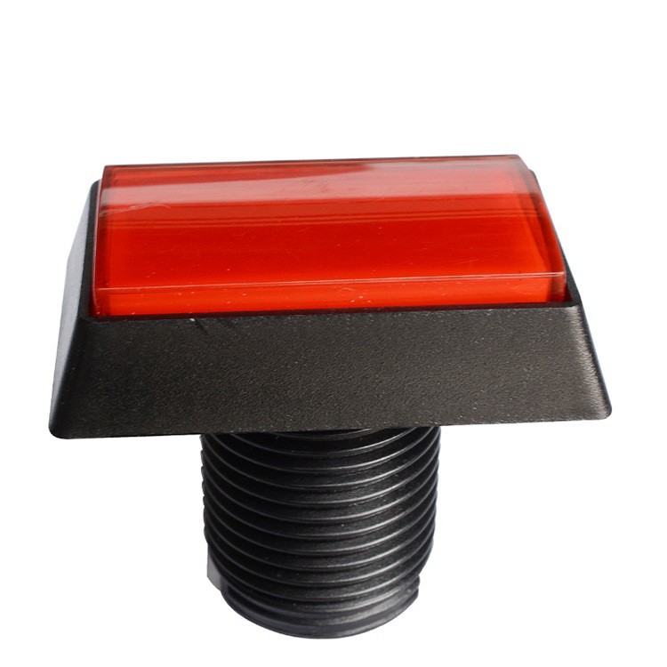 1Pc Red Arcade Square Rectangle Buttons LED Push Illumilated With Microswitch ww