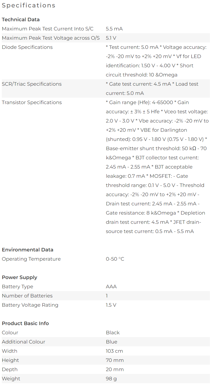 [ Whadda Velleman DCA55 ] SEMICONDUCTOR COMPONENT ANALYZER