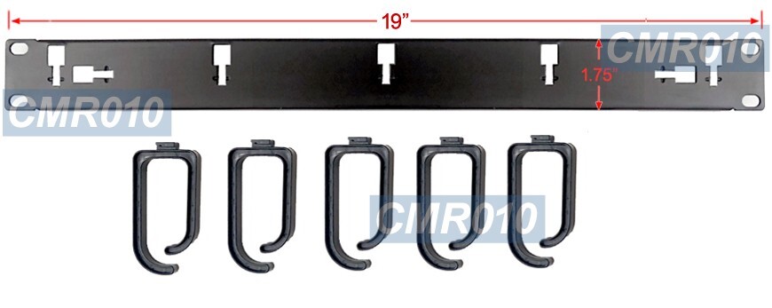 1U Cable Organizer Rack With 5 Adjustable Hooks For Data Servers Rack Cabinets
