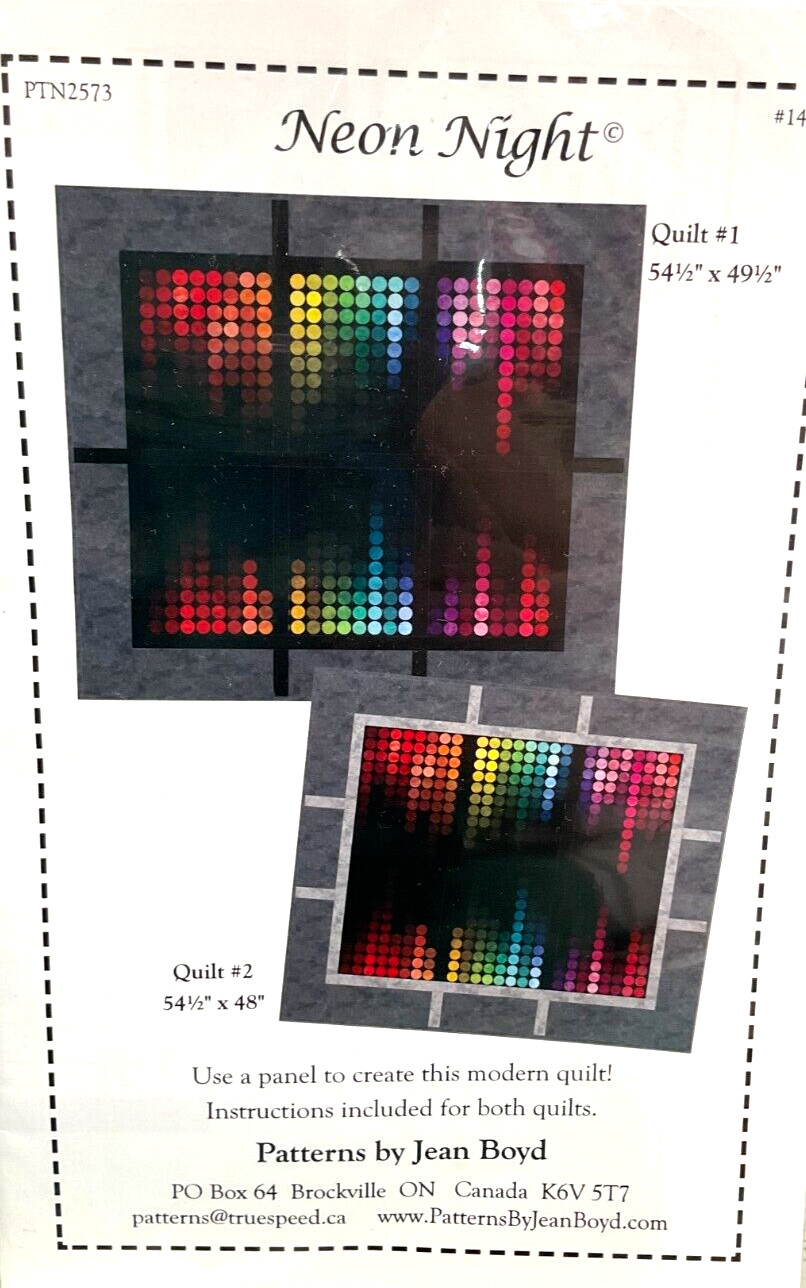 PATTERNS BY JEAN BOYD #PTN2573-142 NEON NIGHT QUILT