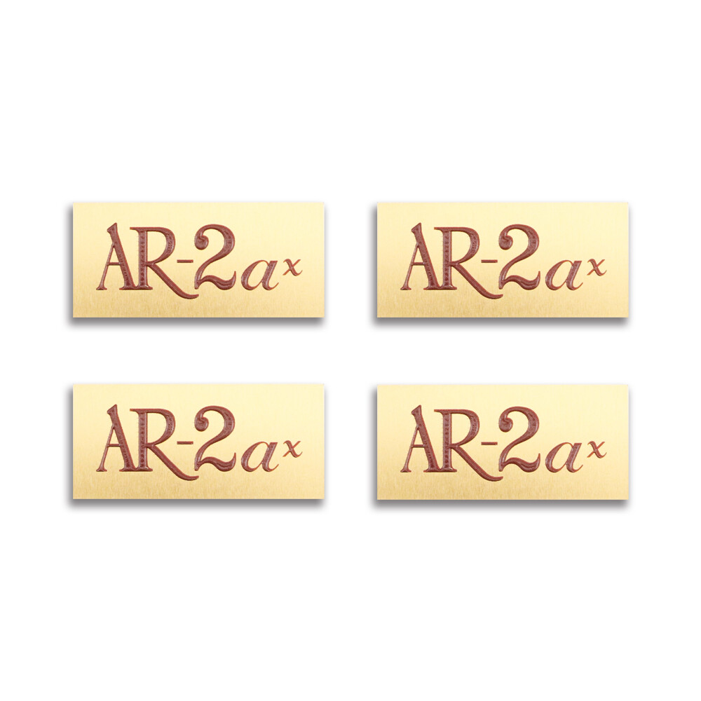 AR-2ax Speaker Grill Badges Aluminum logo Badge 53.9mm(2.125")X25.4mm(1") GOLD