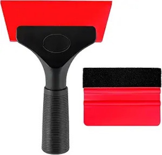 2 PCS Window Tint Kit Tools, Professional Vinyl Wrap Kit with Plast Color: Red