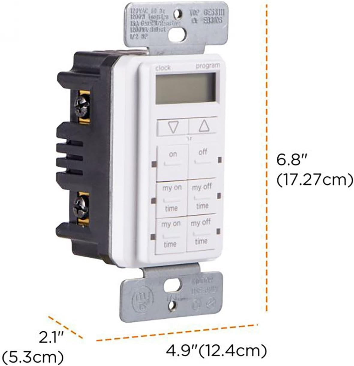 In-Wall Digital Timer, 4 Programmable On/Off Buttons, 2 Easy On/Off Buttons, 24