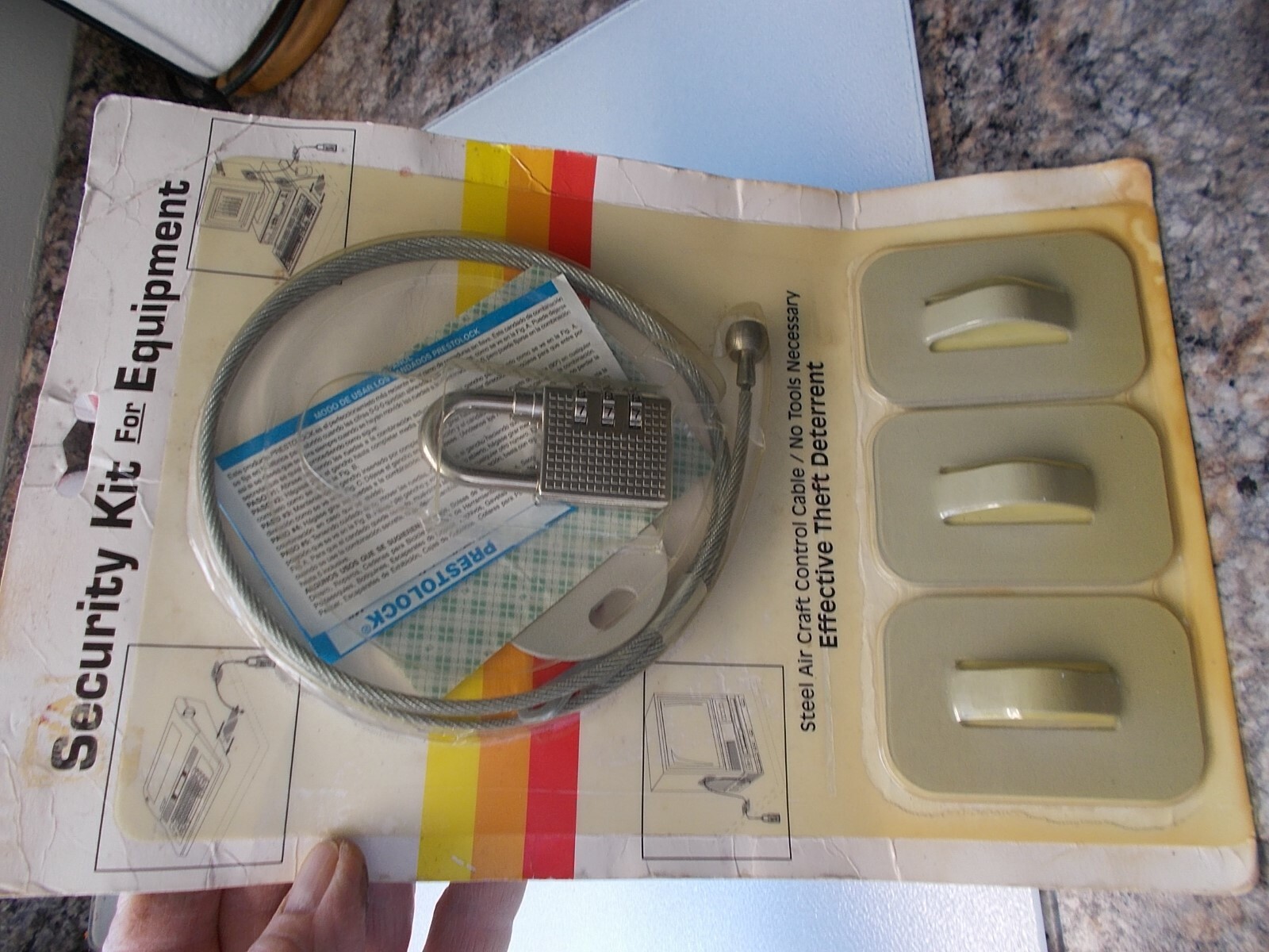 Unused in Package Theft Deterrent Security Steel Cable Kit with Combination Lock