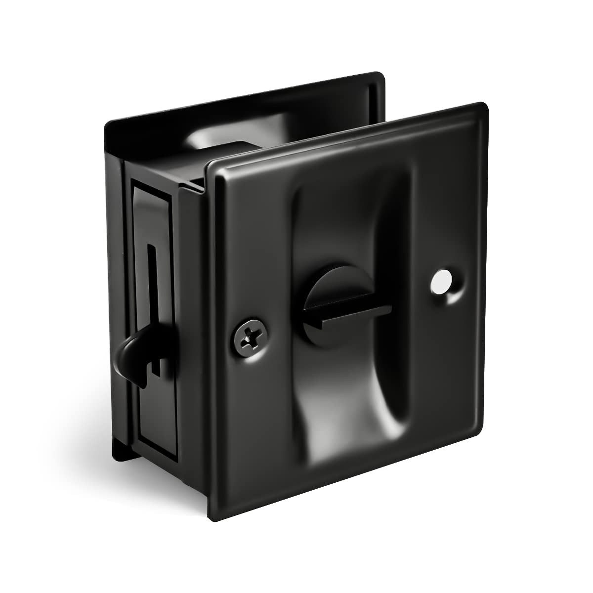 HOMOTEK Privacy Sliding Door Lock with Pull - Replace Old Or 1 Pack, Black