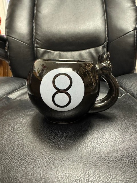 8 Ball Pool Mug - Peace Sign on Handle