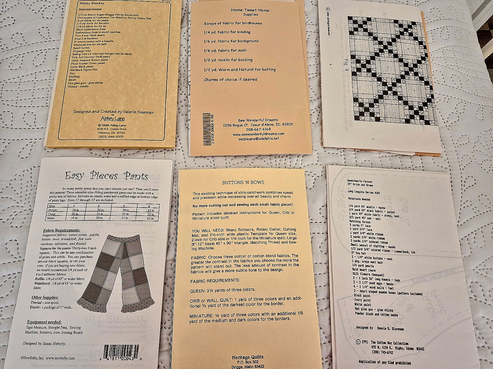 Lot of 6 Quilting Patterns **