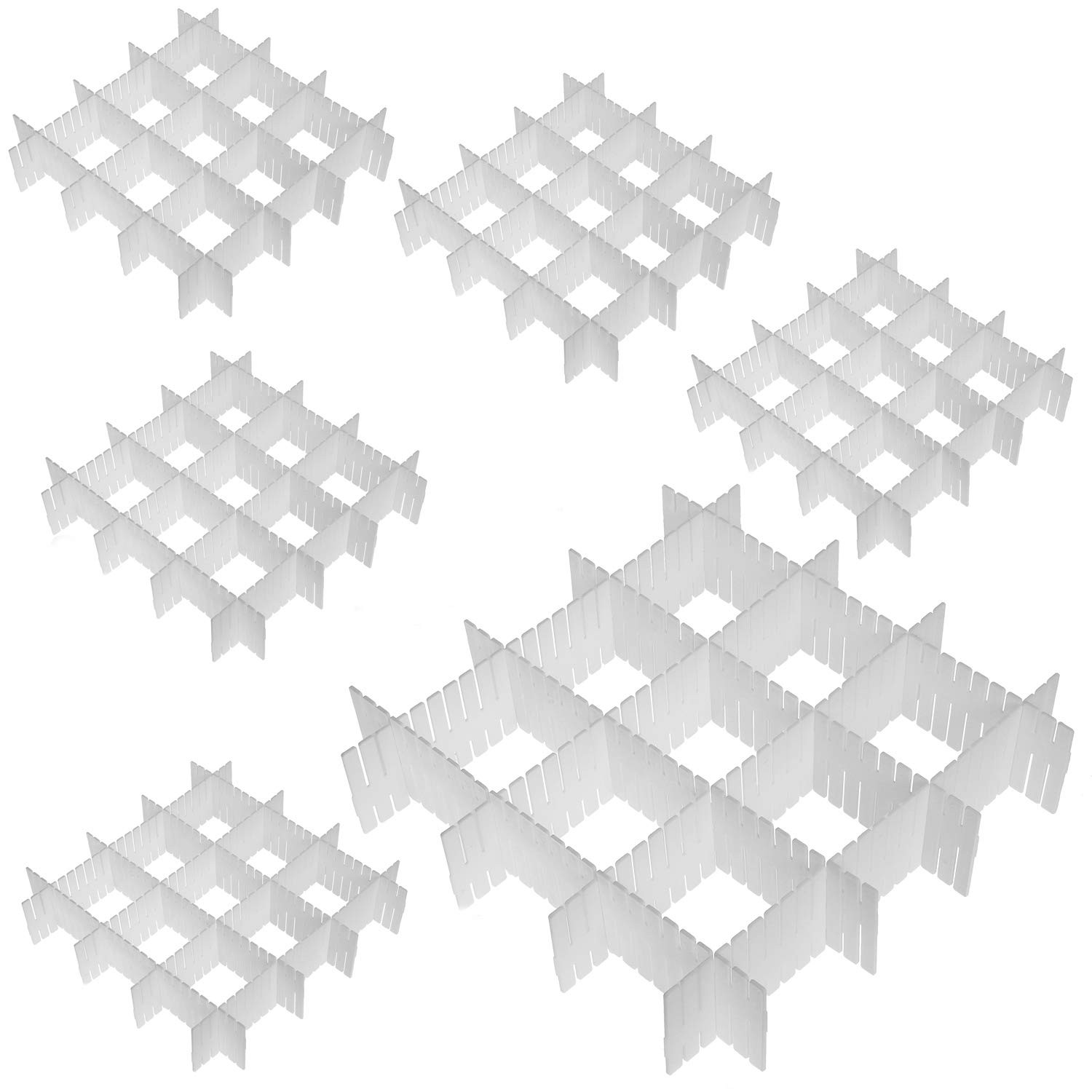 48 PCS DIY Drawer Divider Organizers, Adjustable Plastic Desk Drawer Separato...