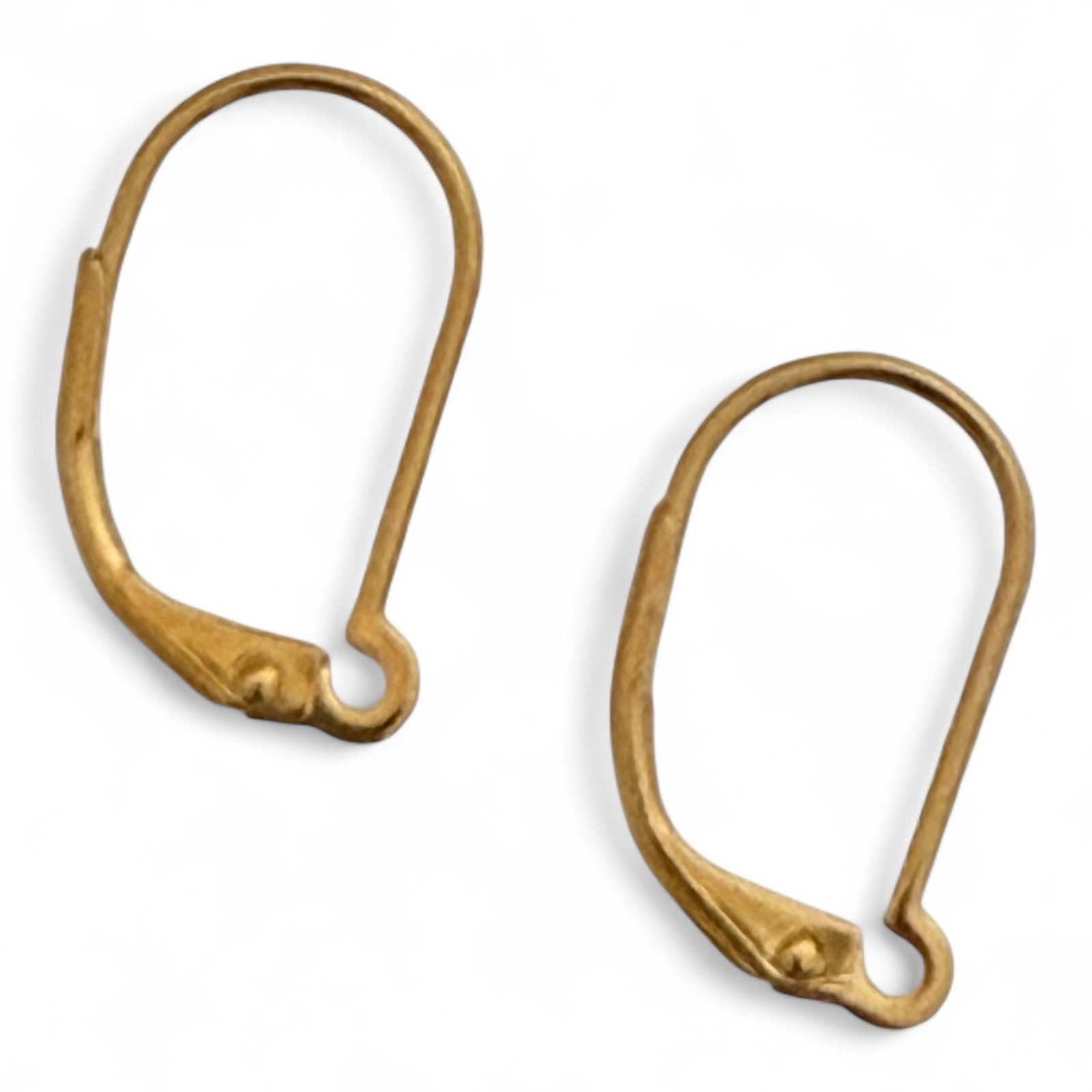 2 Gold Leverback Earrings 18mm – Brass Ear Wires with Open Loop  Interchangeable