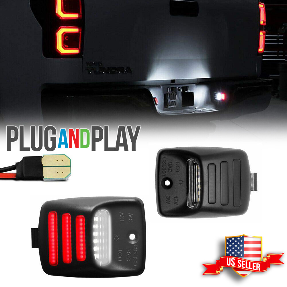 1Pair White LED License Plate Number Lights For 2005-2015 Toyota Tacoma, Tundra