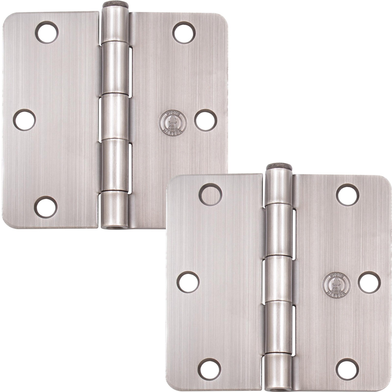 Standard Hinge, 3-1/2 Inches, 1/4" Radius Corner, 2-Pack, Antique Nickel by Ston