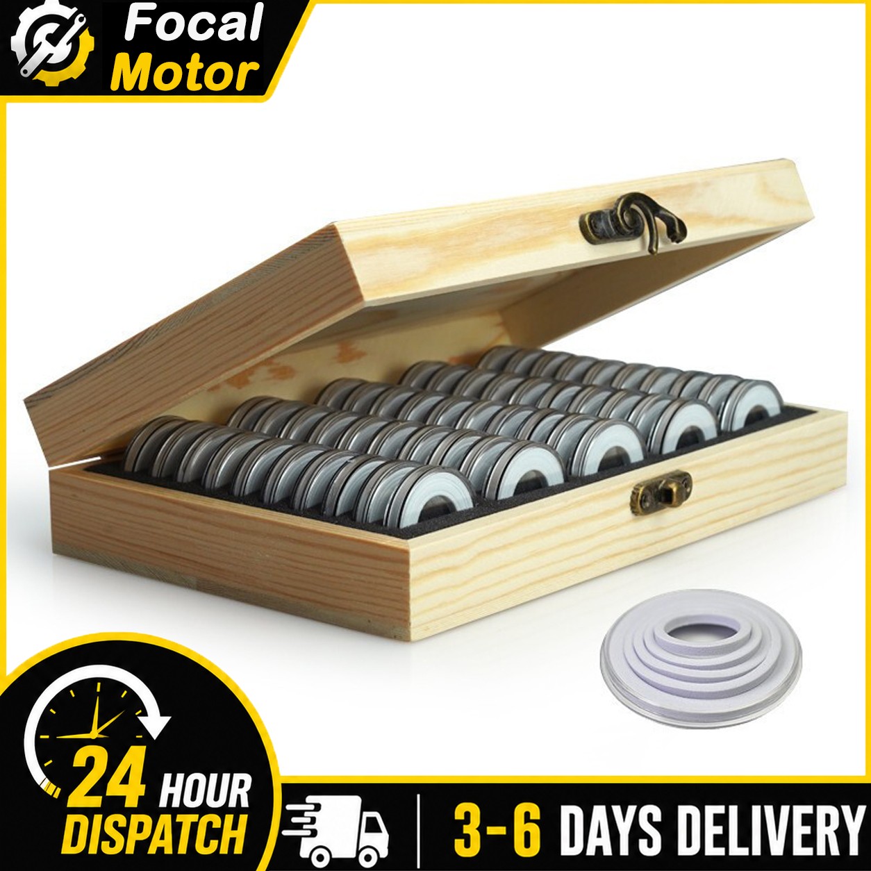 Commemorative Coin Collection Capsules 50 Pcs Wooden Coins Storage Display Box