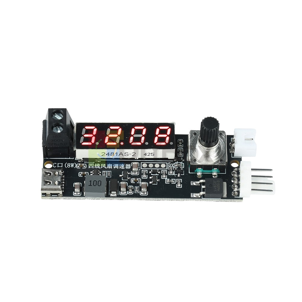 5V 12V 5A 4-Wire PWM Fan Speed Control Module Smart Temperature Control +Display