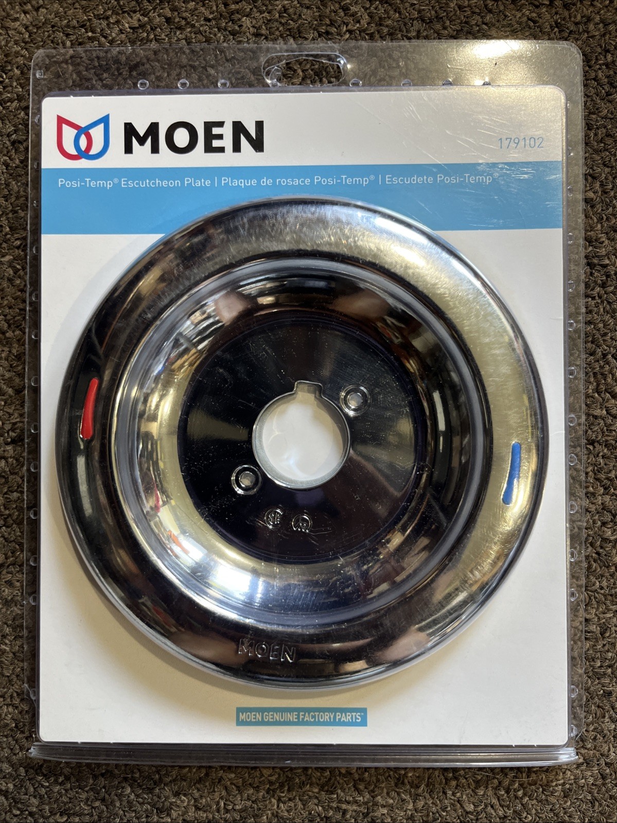 Moen Replacement Posi-Temp Escutcheon Plate, Chrome Model 179102