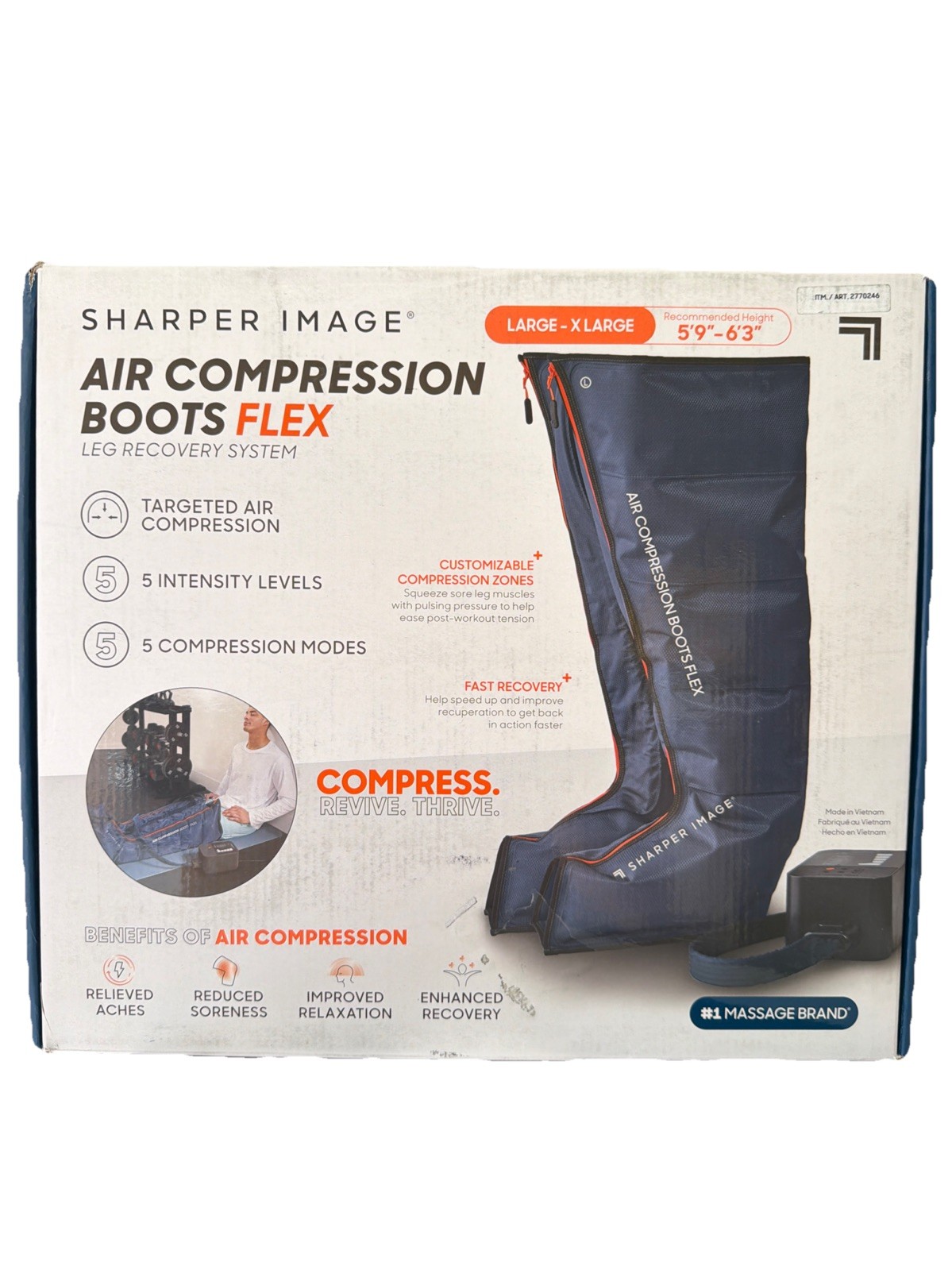 SHARPER IMAGE AIR COMPRESSION BOOTS Large/XLarge 5'9-6'3