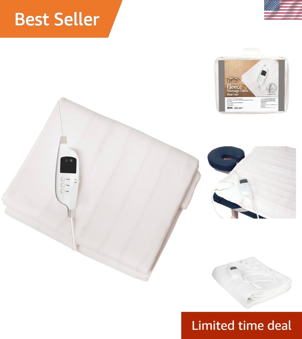 Fleece Massage Table Warmer, Extra Large 31" x 72" Heating Pad with 9 Heat Se...