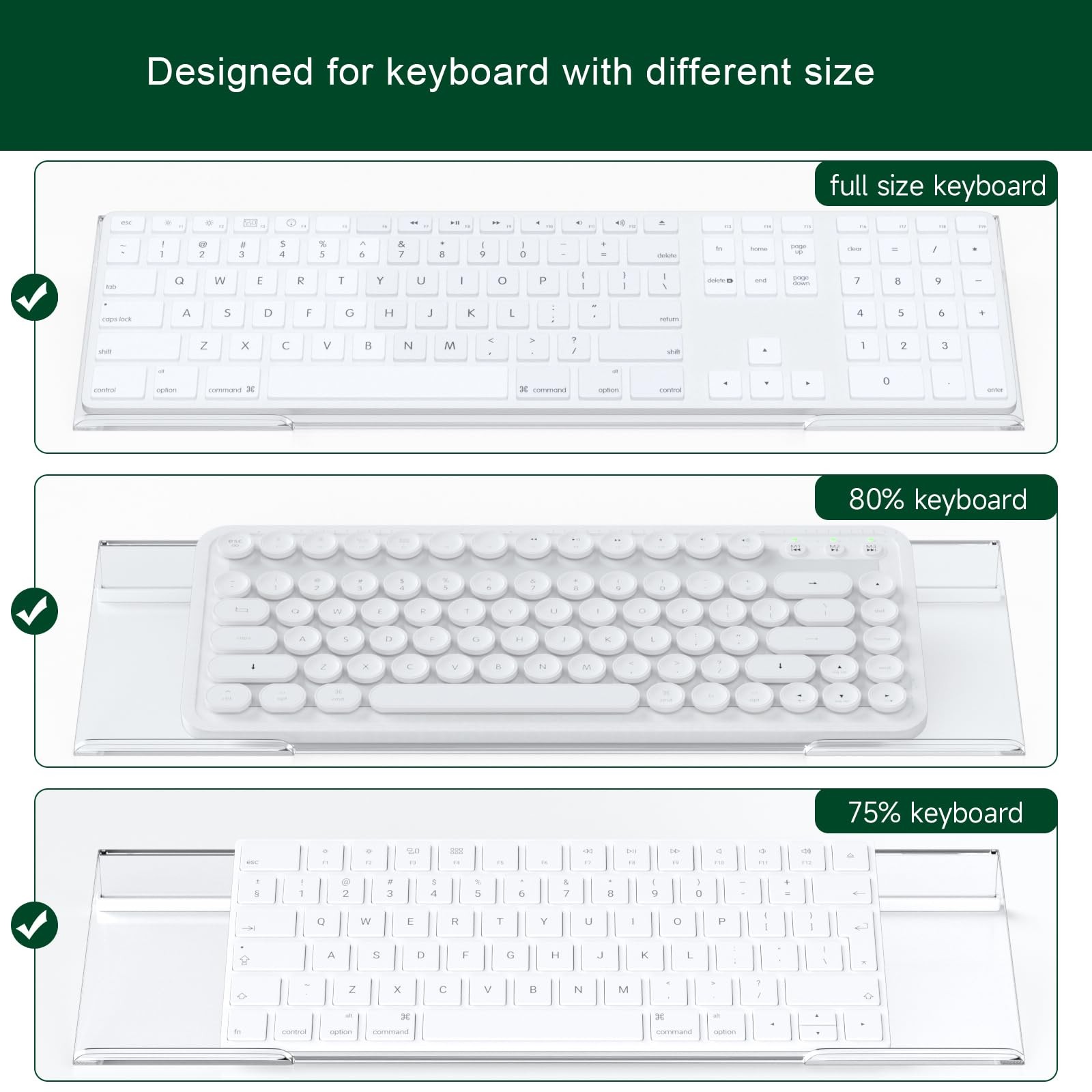 BOSSCASA Computer Keyboard Stand Holder - Ergonomic Acrylic Keyboard Stand for D