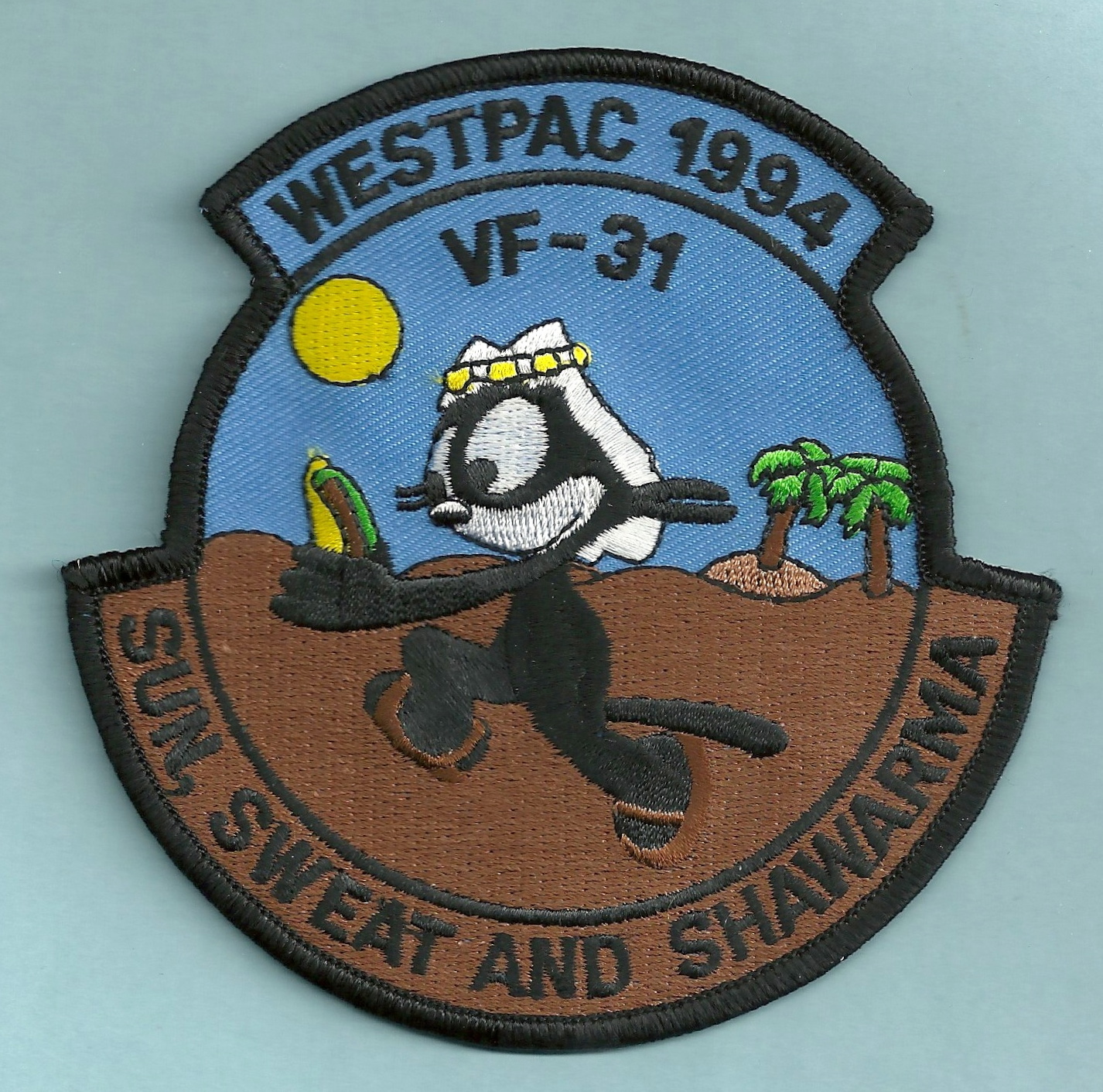 VF-31 TOMCATTERS NAVY FIGHTER SQUADRON PATCH WESTPAC 1994 FELIX