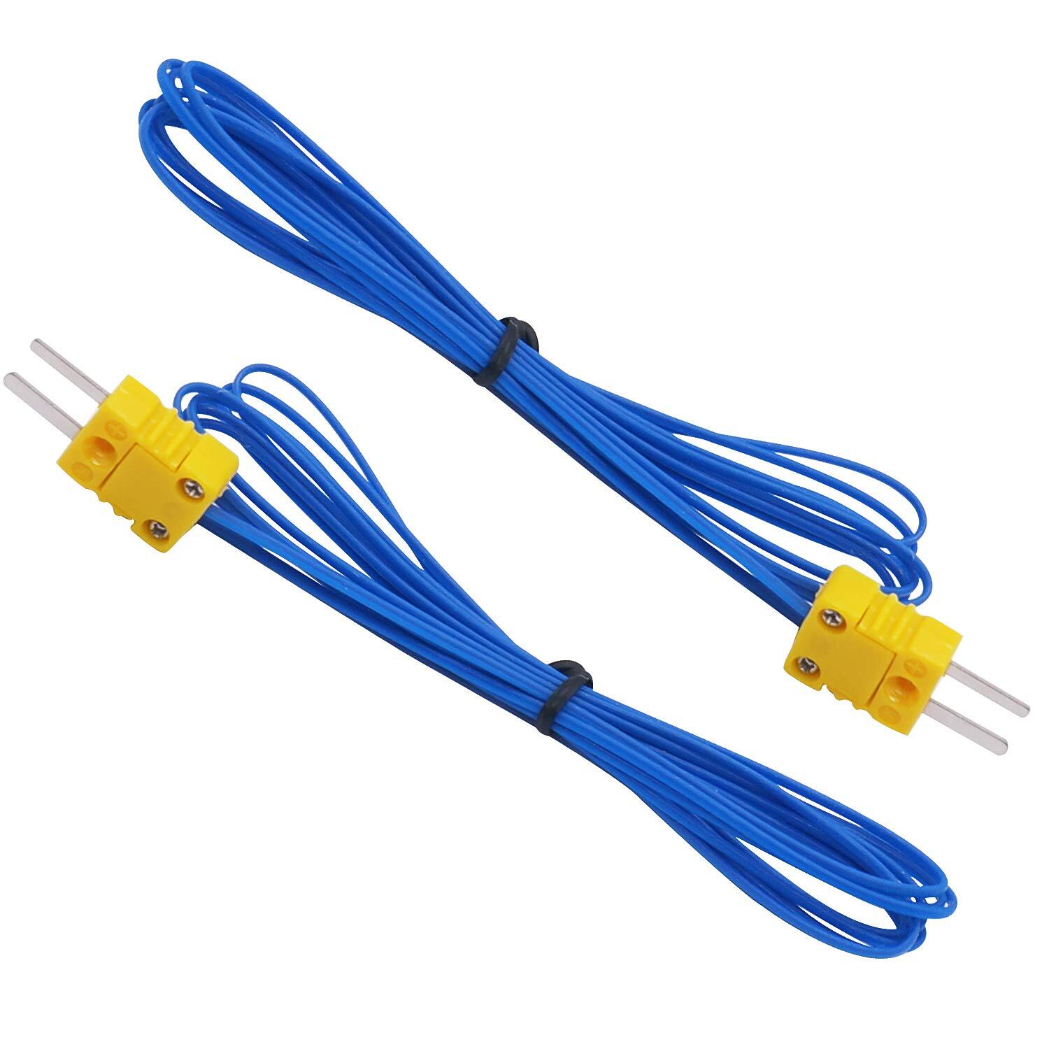 2PCS K Type Thermocouple Probe -50~250°C 2M Mini-Connector MT-2M