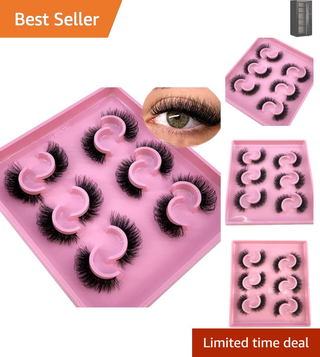 Fluffy 3D Eyelashes Pack: 6 Pairs of Natural Faux Mink for Stunning Eye Makeup