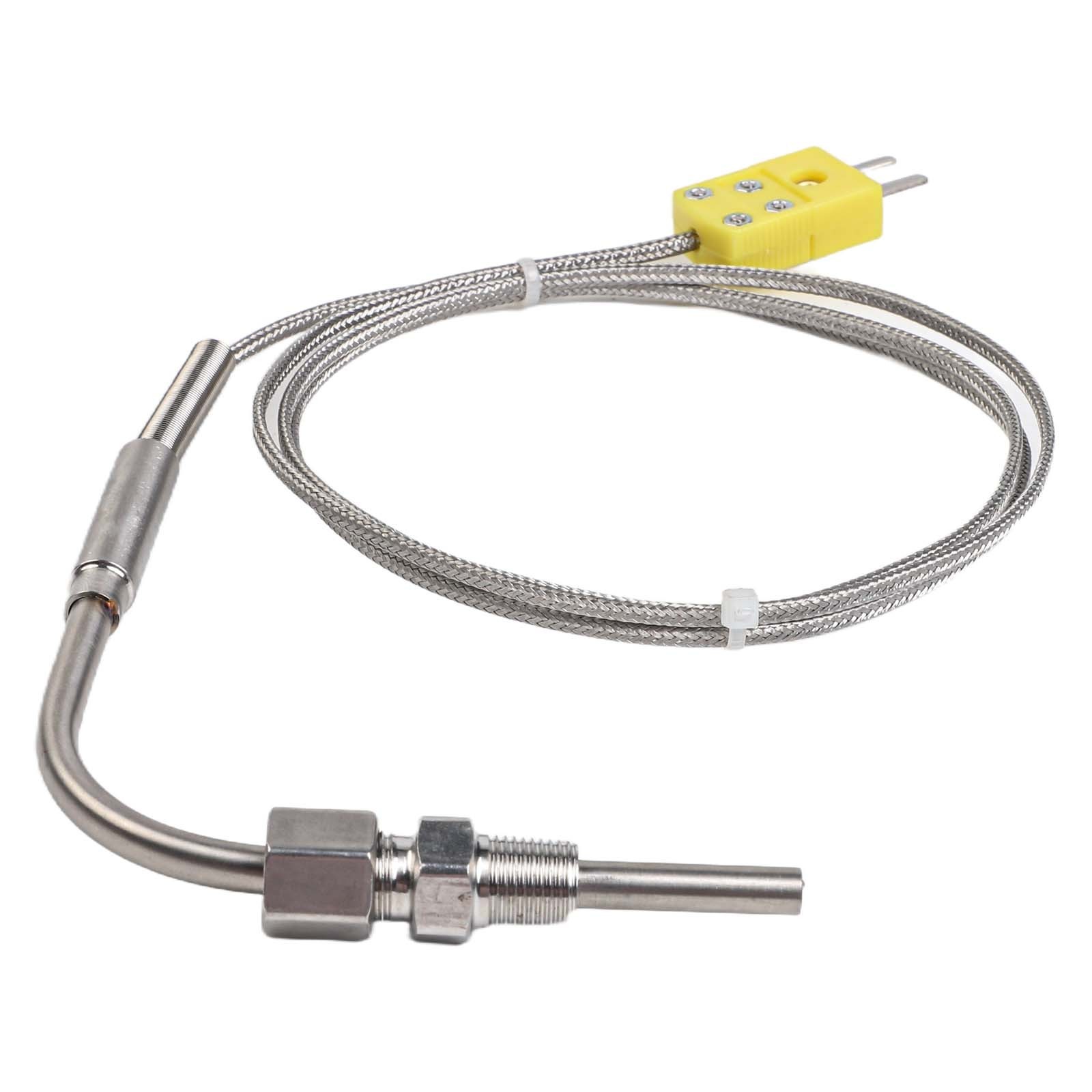 1m EGT Temperature Sensor K-Type Exhaust Gas Probe Thermocouple 1/8-NPT Thread