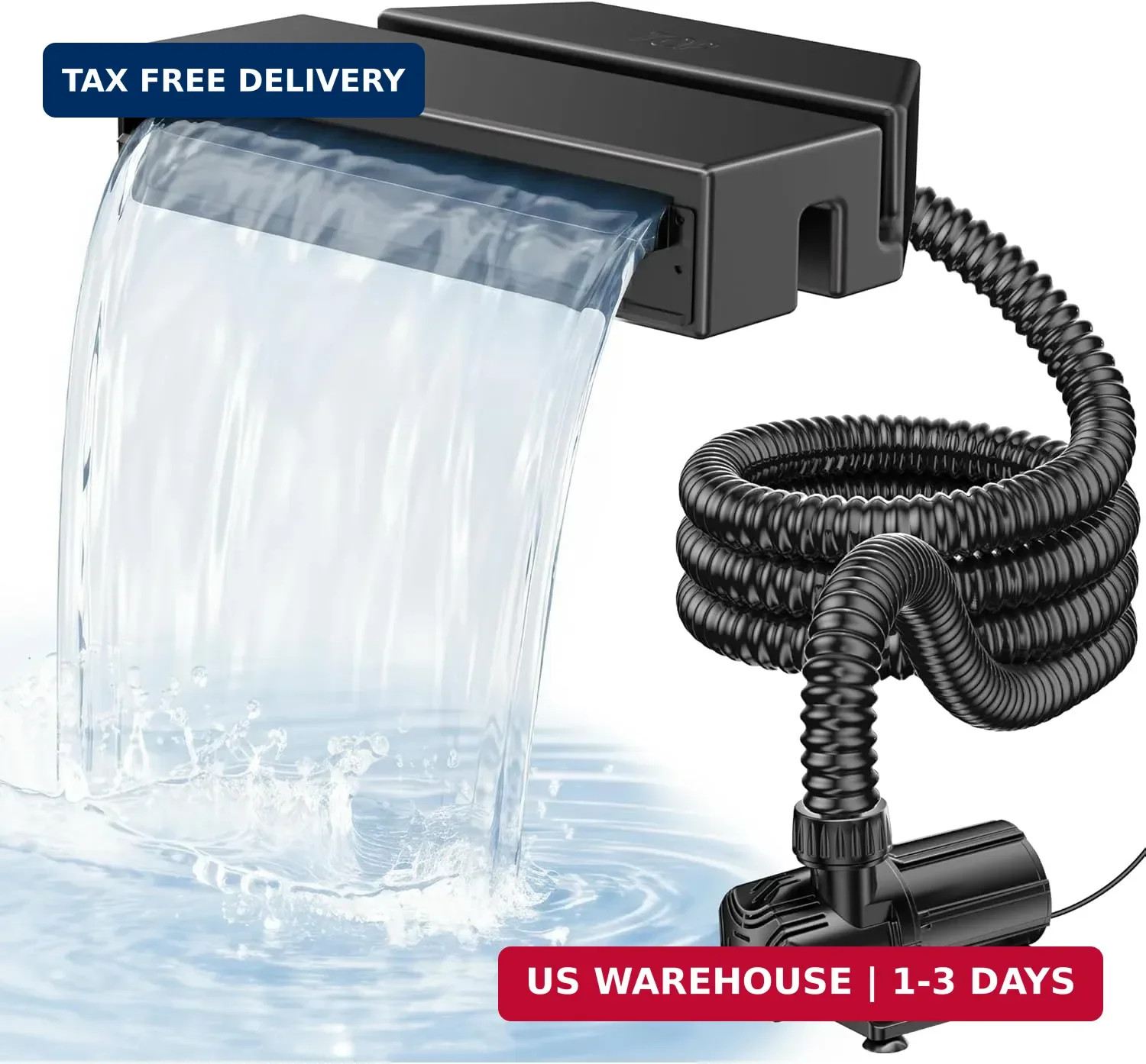 POPOSOAP Pond Waterfall Spillway Kit, 12" Waterfall Spillway with 42W 1200 GPH P