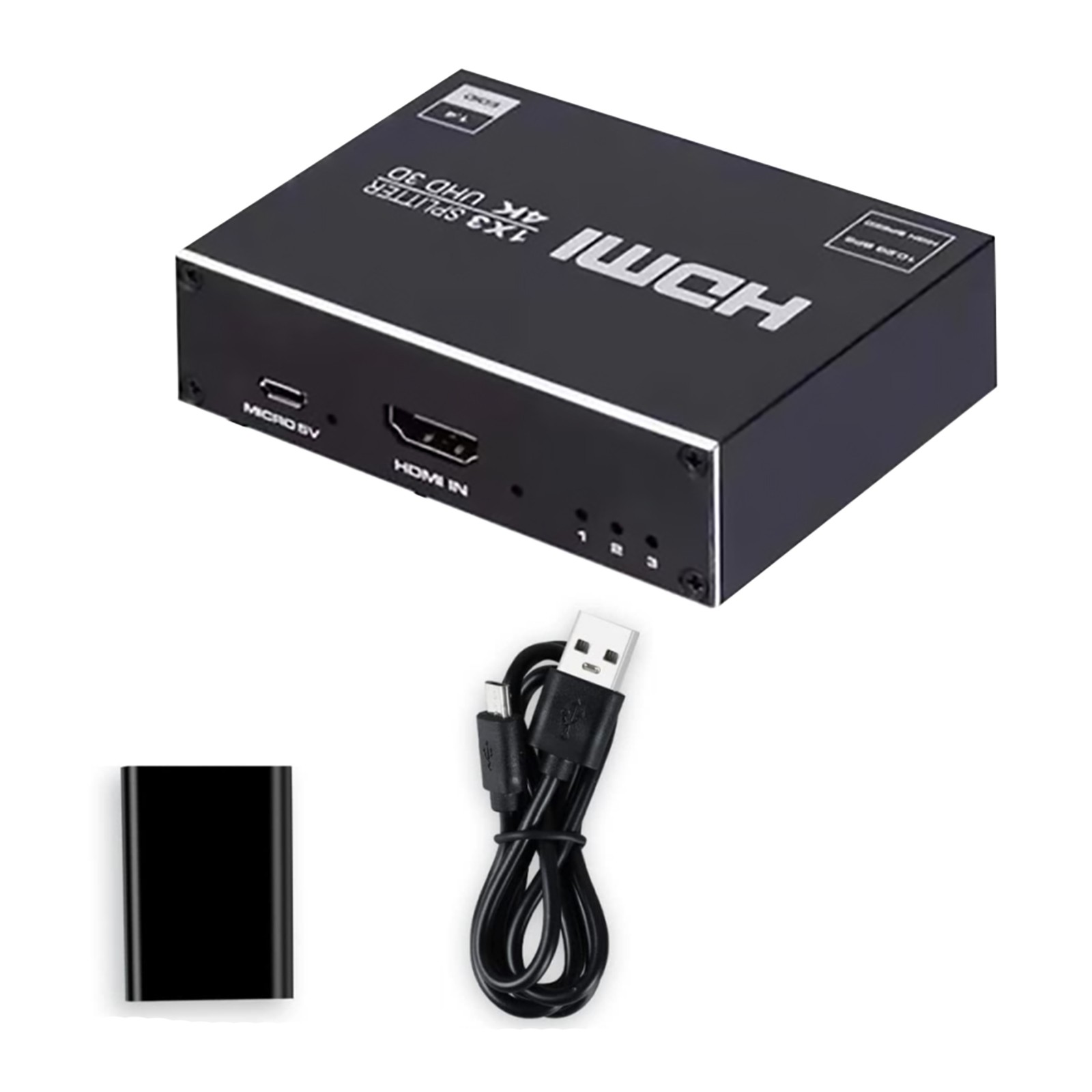 1x3 HDMI Splitter 1 in 3 Out HDMI 1.4b Splitter Audio Video Splitter Box 4 Port