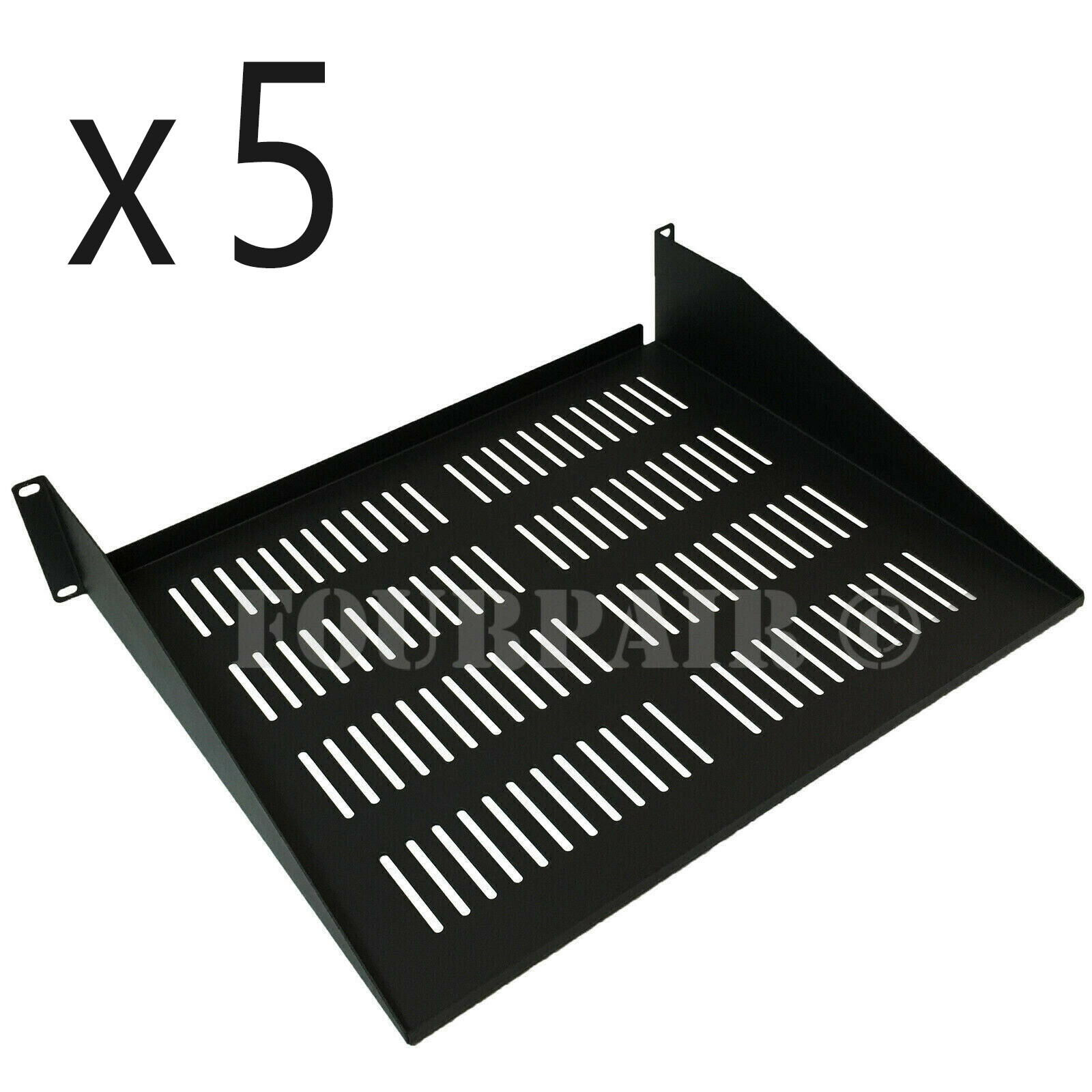5 Pack - 2 Space Vented Cantilever Relay Rack Mount Server Shelf 19" 2U 15" Deep