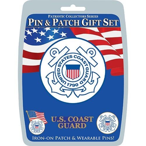 U.S Coast Guard Pin And Patch Gift Set 3 Pins + 1 Iron On or Sew On Patch NEW