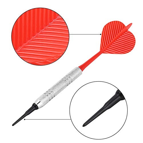 12 Pack Soft Tip Darts, Bar Dart, Plastic Tip Darts Set, Attach Extra 100
