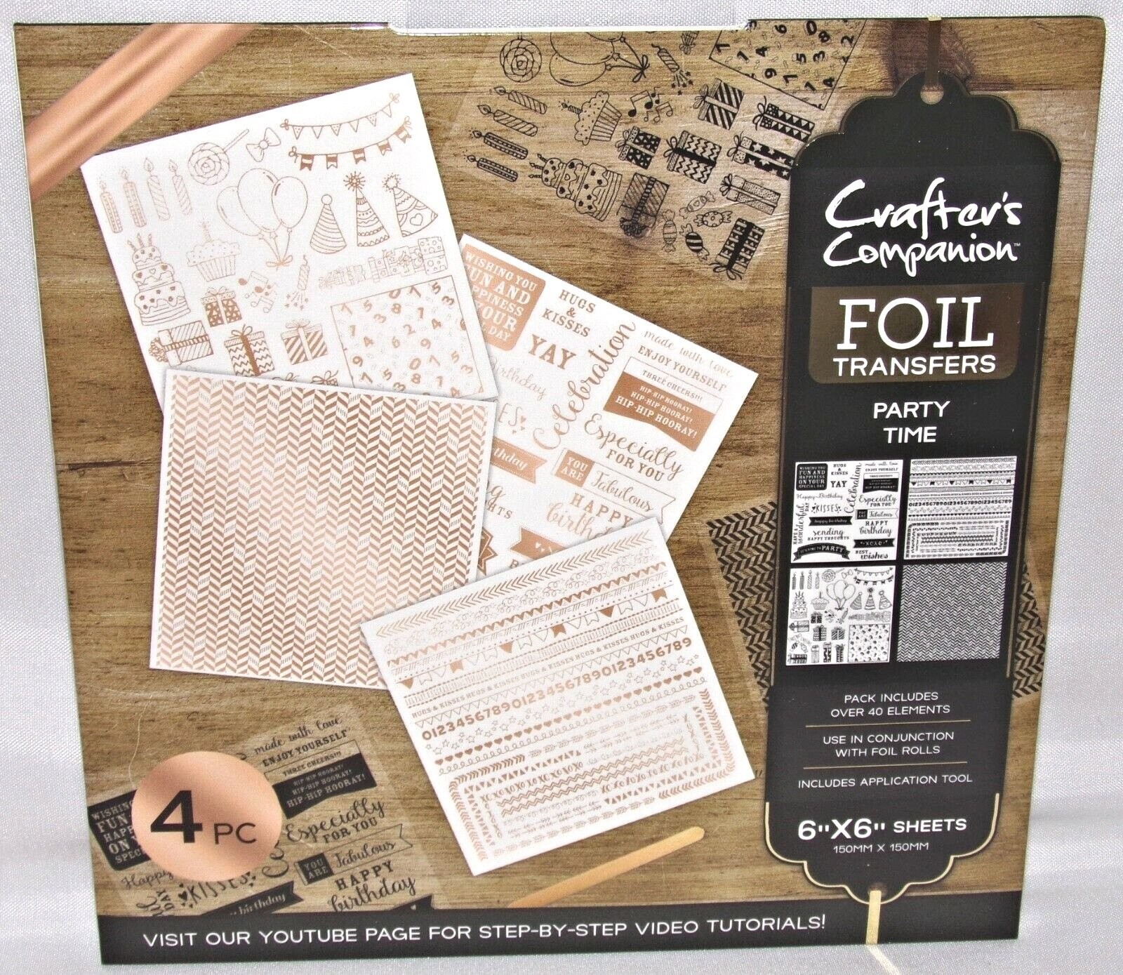 Party Time Foil Transfers - Sheet size 6" x 6" by Crafter's Companion Free Ship