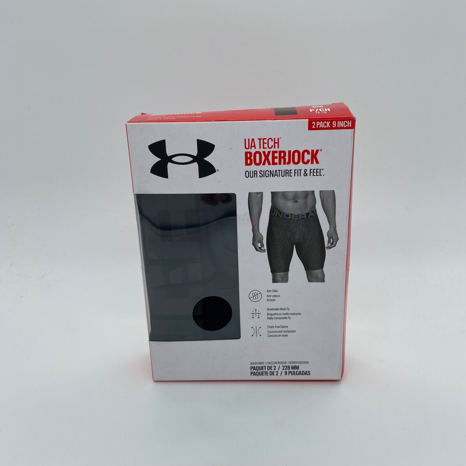 Under Armour UA Tech Boxerjock 2 Pack 9-Inch Underwear Black Size S Mens