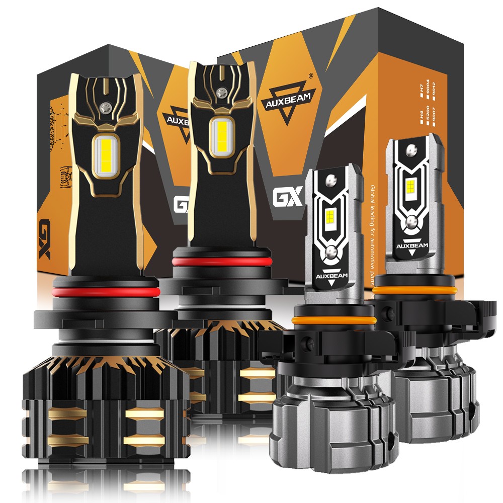 AUXBEAM 9012 LED Headlights + 5202 Fog Light Bulbs for GMC Sierra 1500 2014 2015