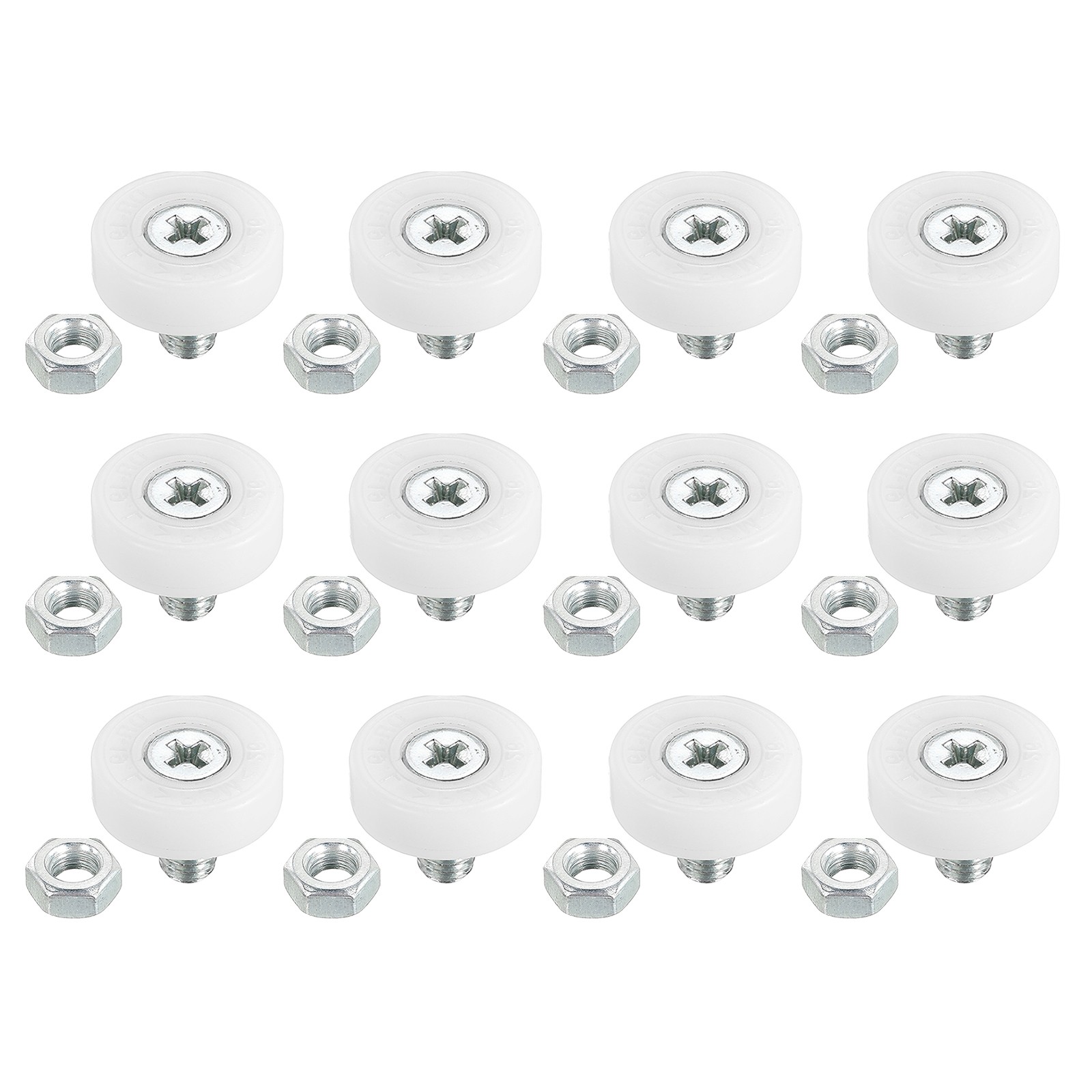 12 Pcs 19mm Drawer Rollers Plastic Drawer Pulley For REPLACING Small Pulley