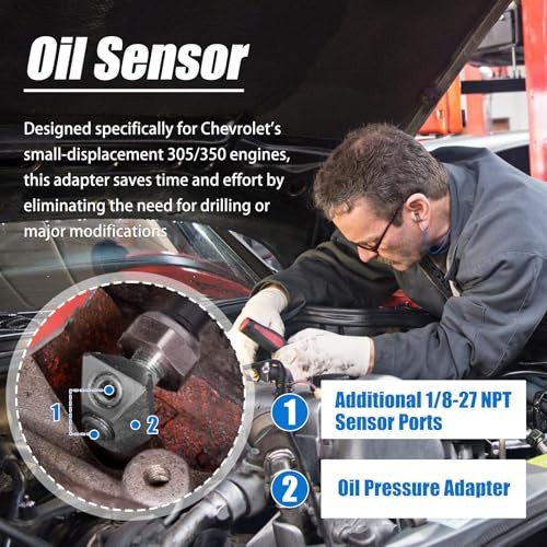 Oil Pressure Sensor Thread Adapter for Chevy Small Block 305 350