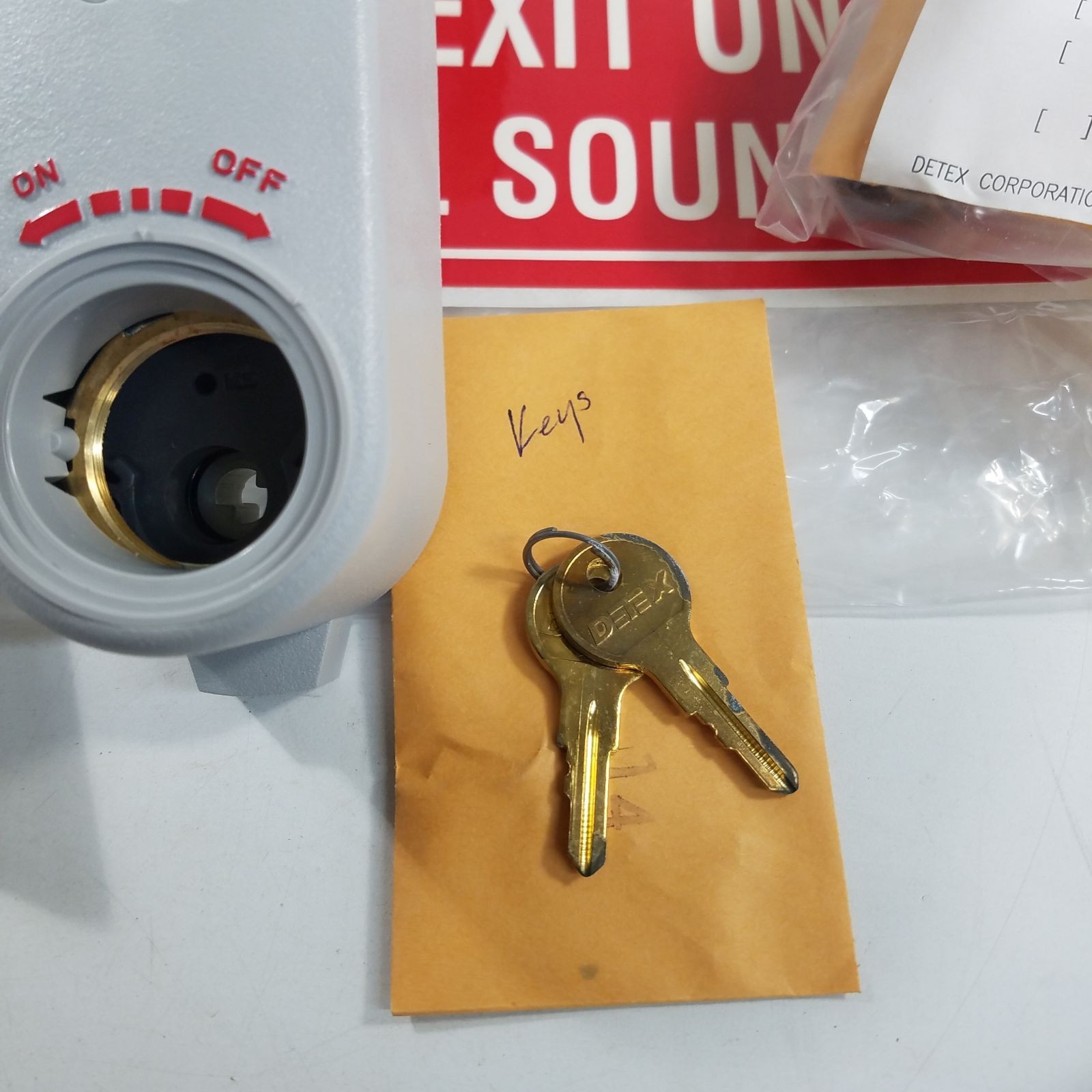 Detex EAX-500 100dB Exit Door Alarm for Mortise Cylinders Needs 9V Battery