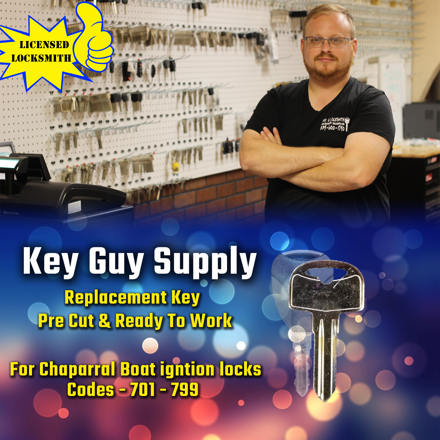701-799. New Key For Chaparral Boat Locks Pre Cut To Your Code And Ready To Work