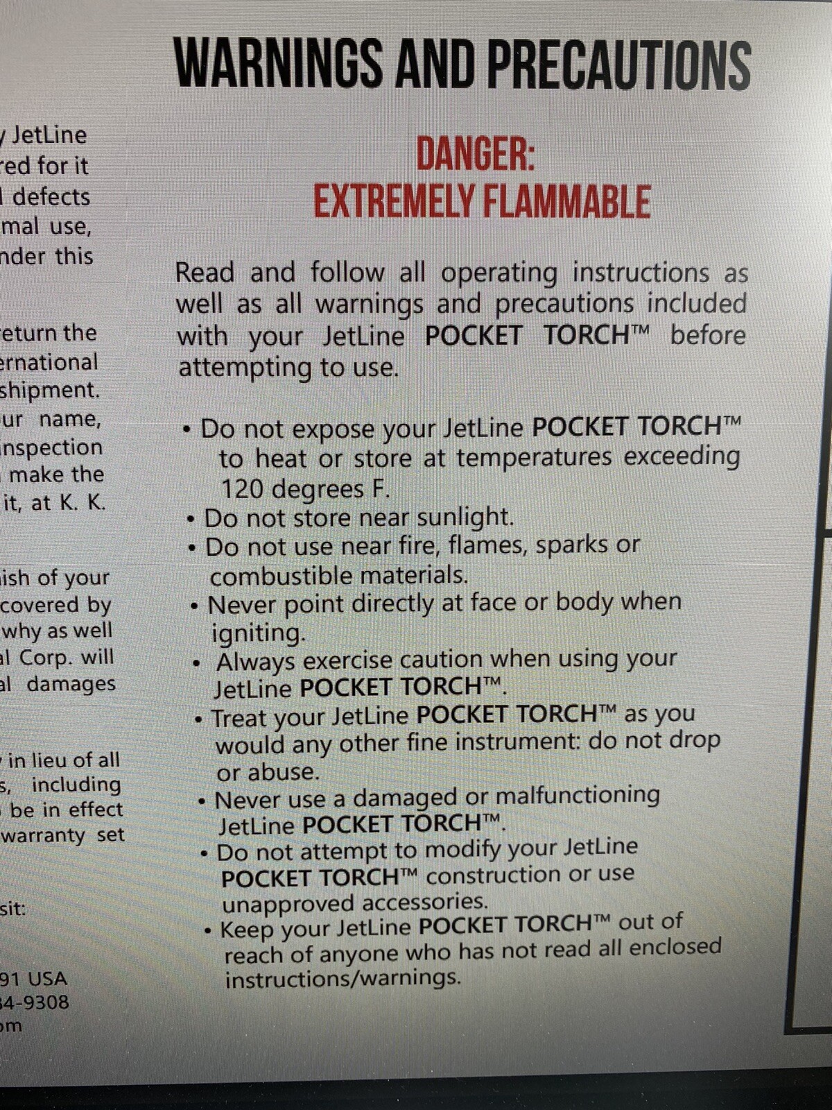 Jetline Pocket Torch Mega Jet Single Flame - Orange - New