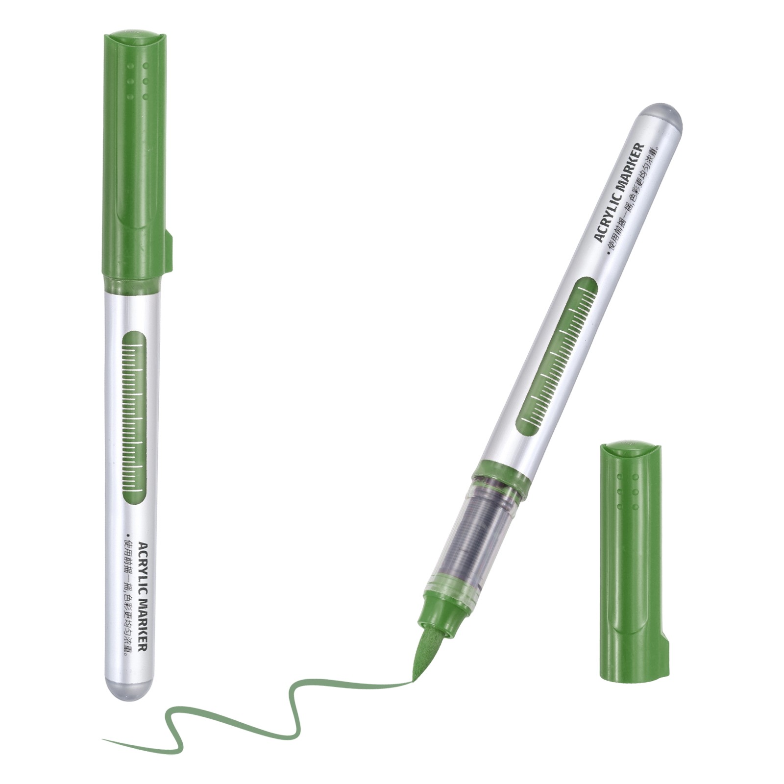 Acrylic Paint Markers, 2Pcs Acrylic Paint Pens Soft Tip Olive Green
