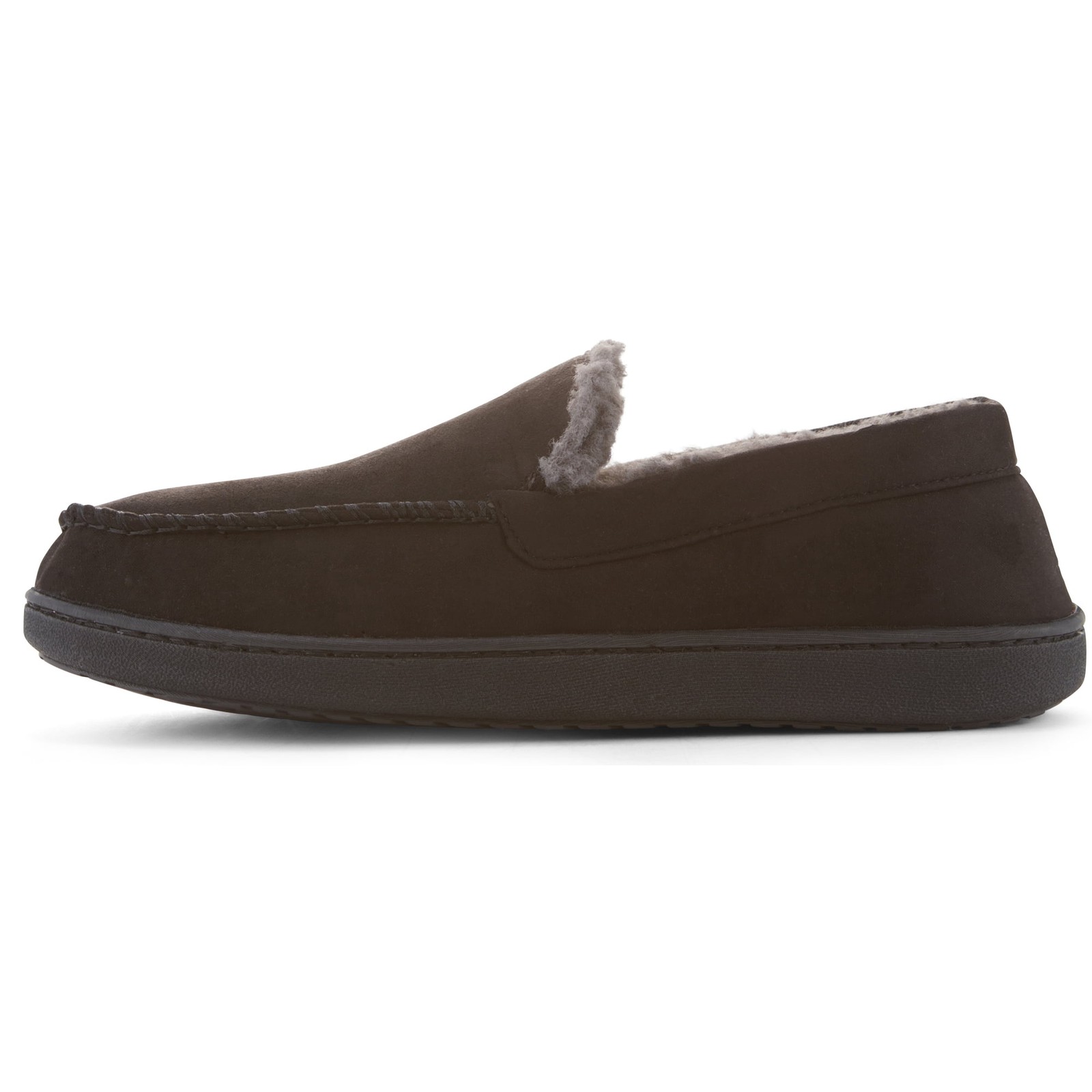 FLOOPI MEN’S CLASSIC MICROSUEDE MOCCASIN SLIPPER SIZE 11-12 - MEN L - BLACK