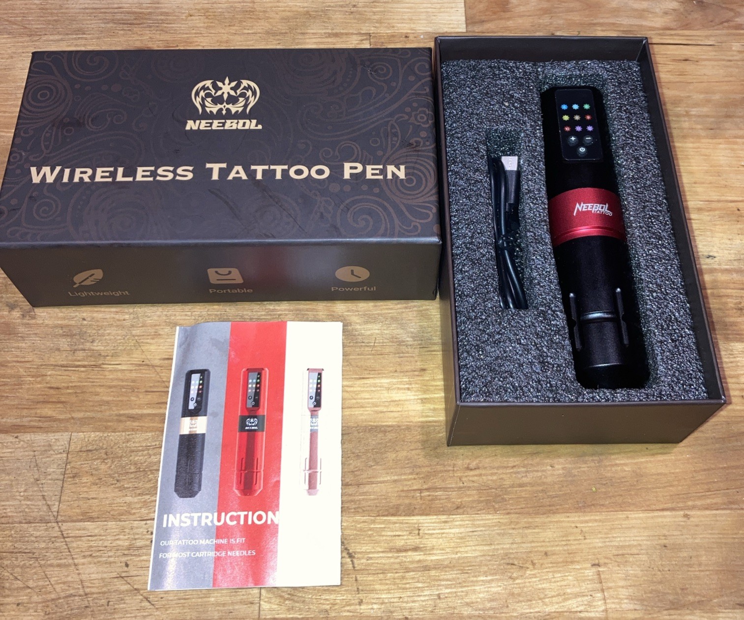 Neebol Tattoo Pen Unibody Machine Lightweight Tattoo Gun Black Gift Box. NEW