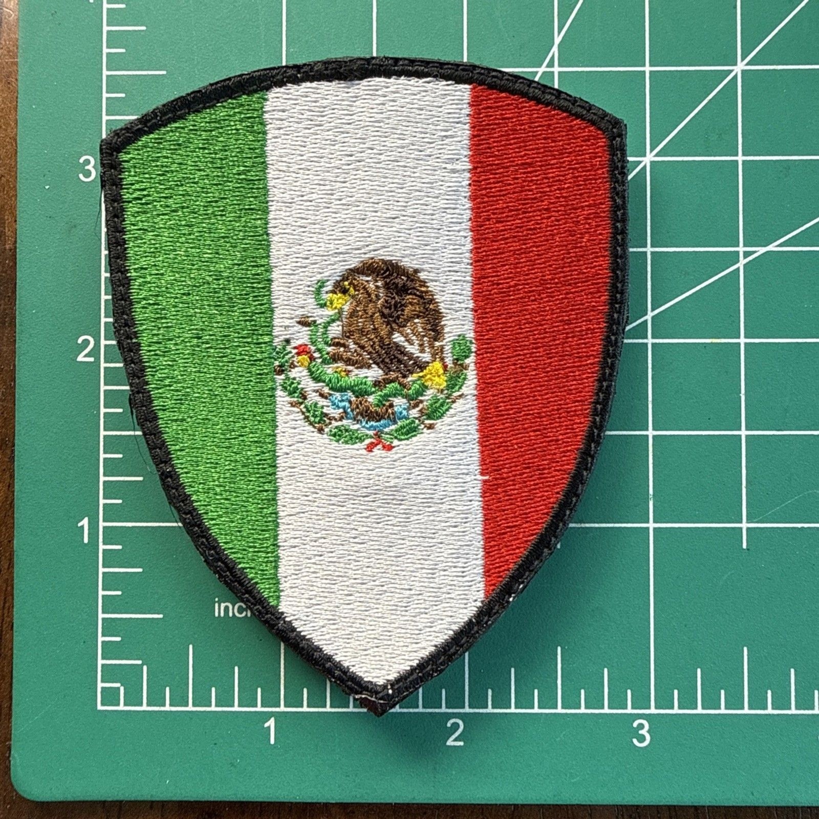 PREMIUM Mexico Mexican Flag Patch Shield Embroidered Hook Loop Raiders Dodgers