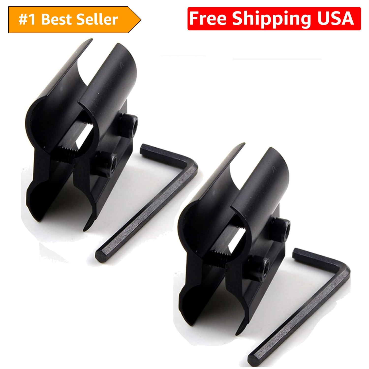 Quick-Install 2-Pack Barrel Mount for Flashlight & Laser - Lightweight Aluminum