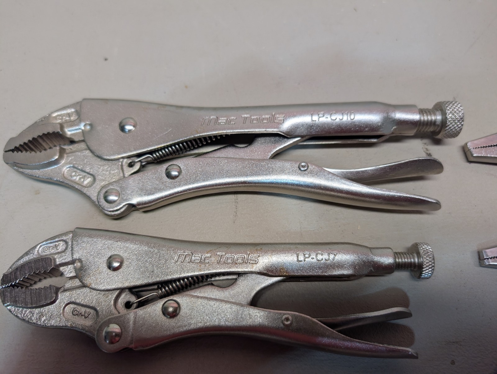 New Old Stock Mac Tools 5 Pc Locking Combination Vice Grip Pliers Set