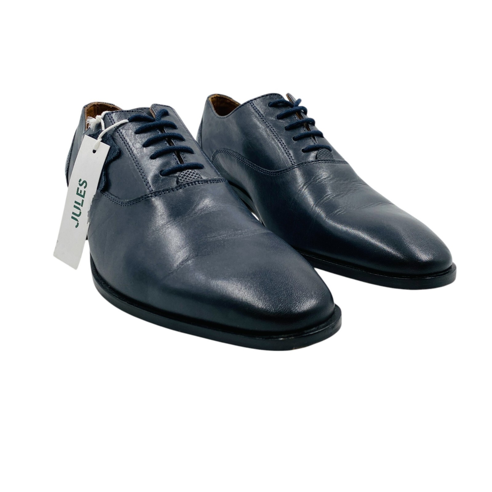 JULES Mens Dark Blue Designer Leather Formal Shoes EUR 41 UK 7 US 7.5