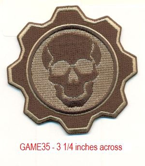 DESERT CAMO SKULL AND GEAR  PATCH - GAME35