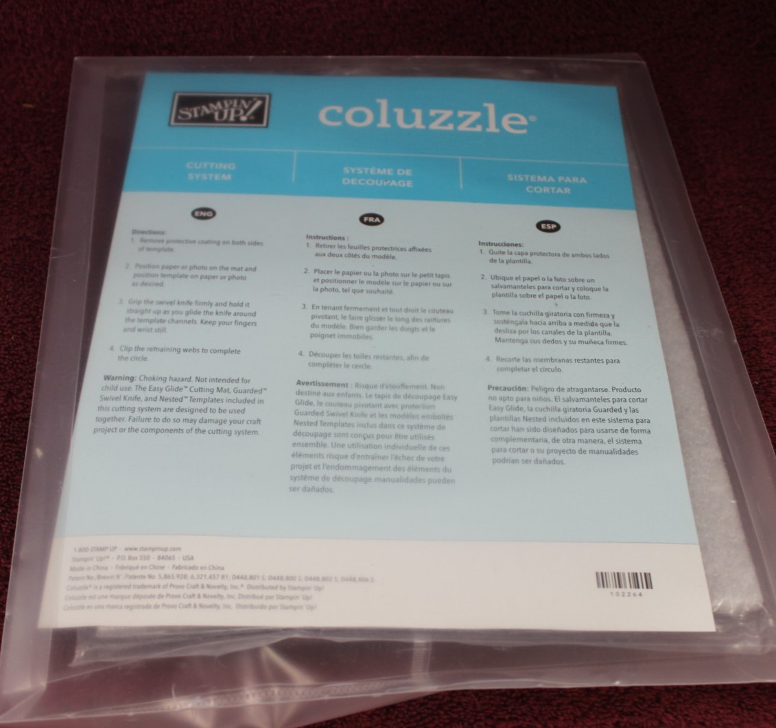 Stampin Up Coluzzle Cutting System - Circle, Oval Templates Only