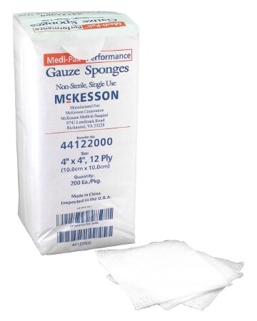 Medi-Pak Performance Gauze Sponge Cotton 12-Ply 4X4In Sq - Pack of 200 4 PACK