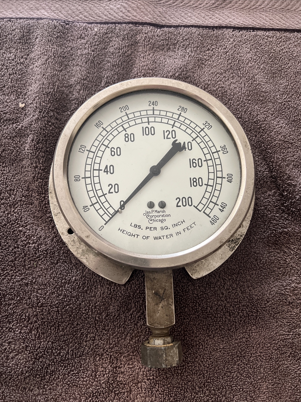 Jas.P. Marsh Corporation Chicago height of water in feet Gage instrument